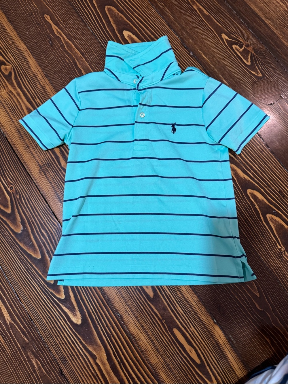 Ralph Lauren Boys' Light Teal/Purple Stripe Polo Shirt